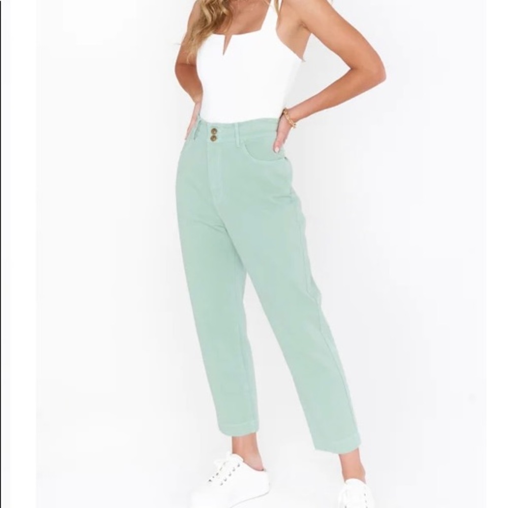 Show Me Your Mumu Emilia Mom Jean Sage Denim